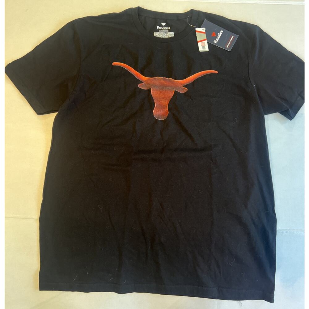 Fanatics Texas Longhorns Midnight Mascot Graphic Distressed Tee NWT Black Men L